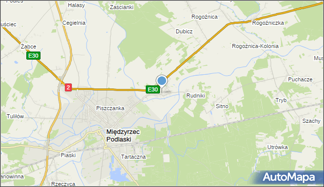 mapa Wysokie, Wysokie gmina Międzyrzec Podlaski na mapie Targeo